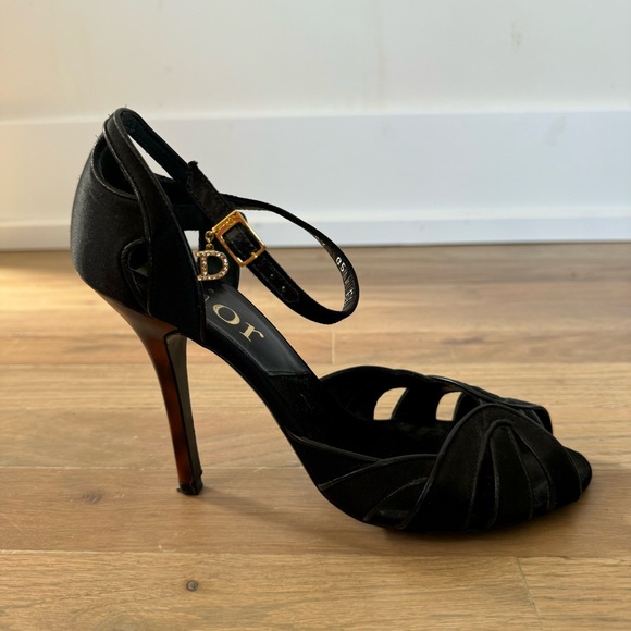 Dior Vintage Peep Toe Tortoise Shell Heels Size 37.5 - Picture 5 of 16